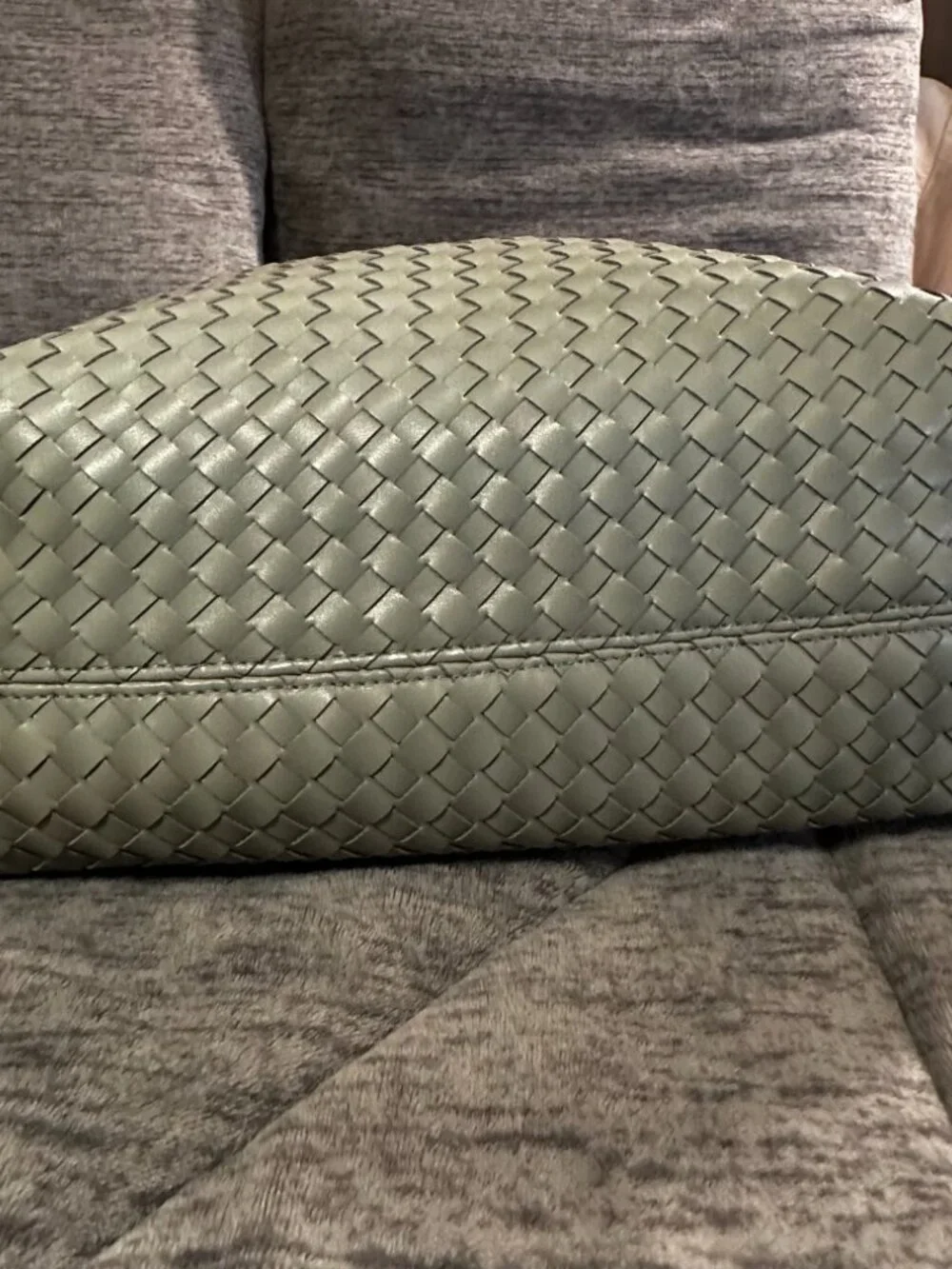 URBN / Anthropologie Woven Love Knot Hobo Bag & Pouch – Sage Mint Green (EUC)